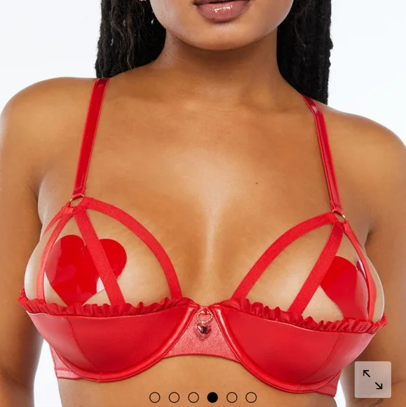 Savage X Fenty Glossy Flossy Caged Quarter Cup Bra 36C
